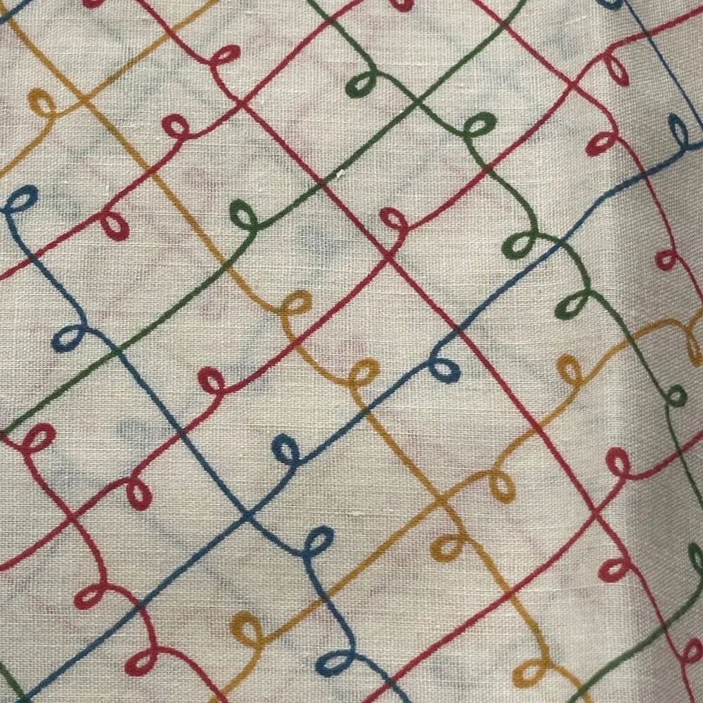 6 Napkin Set Lattice Multi-Color Red Blue Green Yellow Upcycle Crafting
